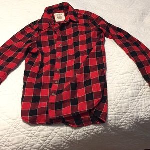 SO plaid red shirt button down